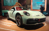 Porsche 911 dakar on show at los angeles front detail Porsche 911 dakar on show at los angeles front detail