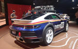 Porsche 911 dakar on show at los angeles rear three quarters