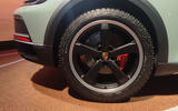 Porsche 911 dakar on show at los angeles rear wheel Porsche 911 dakar on show at los angeles rear wheel