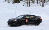 Porsche Taycan seen with production body for first time