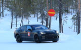 Porsche Taycan seen with production body for first time