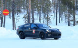 Porsche Taycan seen with production body for first time