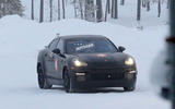 Porsche Taycan seen with production body for first time