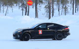 Porsche Taycan seen with production body for first time