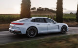Porsche Panamera Turbo S E Hybrid rear quarter tracking Porsche Panamera Turbo S E Hybrid rear quarter tracking