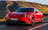 Porsche Taycan GTS front quarter tracking