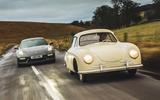 Porsche 911 Carrera GTS and Porsche 356:2 front three quarter