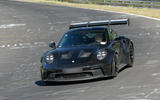Porsche 911 GT2 RS prototype at the Nurburgring   cornering front three quarters Porsche 911 GT2 RS prototype at the Nurburgring   cornering front three quarters