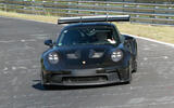 Porsche 911 GT2 RS prototype at the Nurburgring   cornering front:side Porsche 911 GT2 RS prototype at the Nurburgring   cornering front:side
