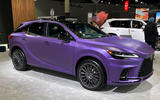 Purple Lexus RX at LA motor show front three quarters Purple Lexus RX at LA motor show front three quarters