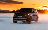Range Rover Electric prototype winter testing sunset Range Rover Electric prototype winter testing sunset