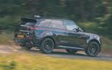 Range Rover Sport SV VS Porsche Cayenne E Hybrid Coupe RR rear cornering