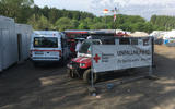 The German Red Cross has a sizeable presence in the Brunnchen fanzone. Stretchers and bodies not pictured.