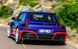 Renault 5 Turbo 3E production on road rear tracking Renault 5 Turbo 3E production on road rear tracking