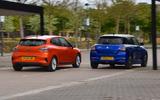 Renault Clio vs Suzuki Swift rear three quarter
