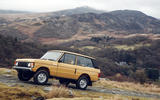 1978 two-door Range Rover going uphill