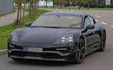 Porsche Taycan seen with production body for first time