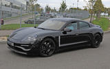 Porsche Taycan seen with production body for first time