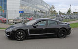Porsche Taycan seen with production body for first time