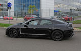 Porsche Taycan seen with production body for first time