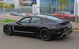 Porsche Taycan seen with production body for first time