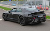 Porsche Taycan seen with production body for first time
