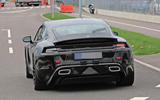 Porsche Taycan seen with production body for first time