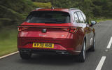 Seat Leon Estate 2020 rear quarter tracking red Seat Leon Estate 2020 rear quarter tracking red