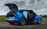 Skoda Enyaq Cargo rear quarter static doors open Skoda Enyaq Cargo rear quarter static doors open