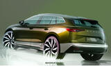 Skoda Enyaq facelift sketch rear quarter Skoda Enyaq facelift sketch rear quarter