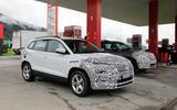 Skoda Karoq spyshot static front side Skoda Karoq spyshot static front side