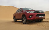 Toyota Hilux on sand dunes