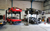 Damaged Ferraris at the breaker's yard