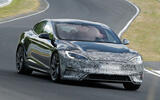 Tesla Model S Plaid update camo front quarter tracking