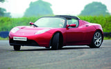 Tesla Roadster drifiting
