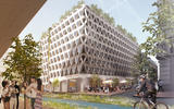 A multi-storey car park has been reimagined as a hub for electric vehicle users