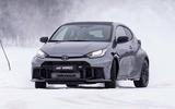 Toyota GR Yaris drifting front Toyota GR Yaris drifting front
