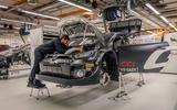 Toyota GR Yaris rally car being fettled Toyota GR Yaris rally car being fettled