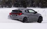Toyota GR Yaris rear three quarter on snow