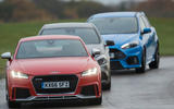 Audi TT RS vs Mercedes-AMG A45 vs Ford Focus RS - group test