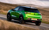 Vauxhall Mokka Electric long range rear three quarter tracking Vauxhall Mokka Electric long range rear three quarter tracking