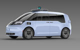 Waymo Zeekr minivan 2022 front quarter static