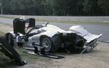 Mark Webber's wrecked CLR racecar Le Mans 1999