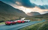 Porsche Boxster Spyder, Jaguar F-type and Mazda MX-5