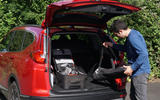 Honda CR-V hybrid 2019 long-term review - Mitch McCabe loading boot
