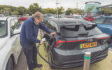 Charging at a service station Charging at a service station