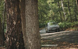 Cupra Born long term test hard cornering behind a tree Cupra Born long term test hard cornering behind a tree