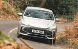 MG 3 front cornering in the woods