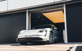 Porsche Taycan leaving dealer