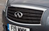 The Infiniti has an impressive drag coefficient of only 0.27 Infiniti M front grille